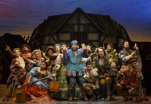 Michael James Scott (Center) and cast of 'Something Rotten.' Photo by Joan Marcus.