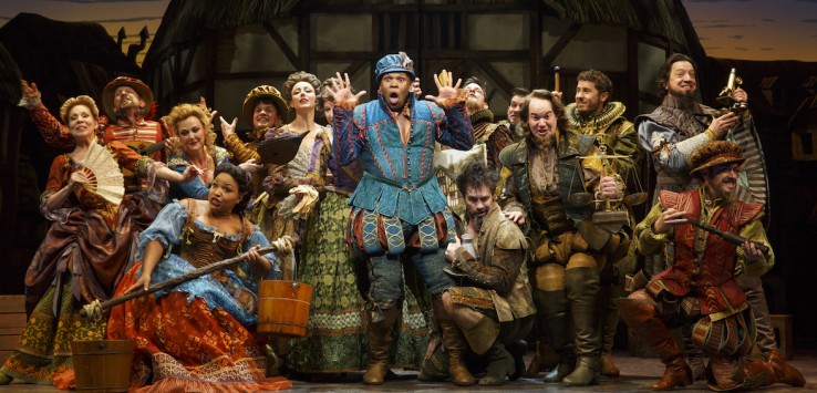 Michael James Scott (Center) and cast of 'Something Rotten.' Photo by Joan Marcus.