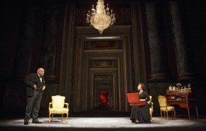 'The Audience,' with Dakin Matthews and Helen Mirren. Photo by Joan Marcus.