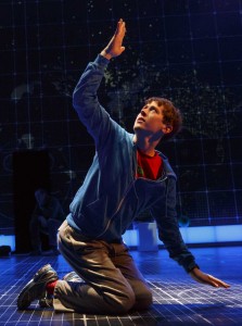 Alex Sharp in "the Curious Incident of the Dog in the Night-Time." Photo by Joan Marcus.