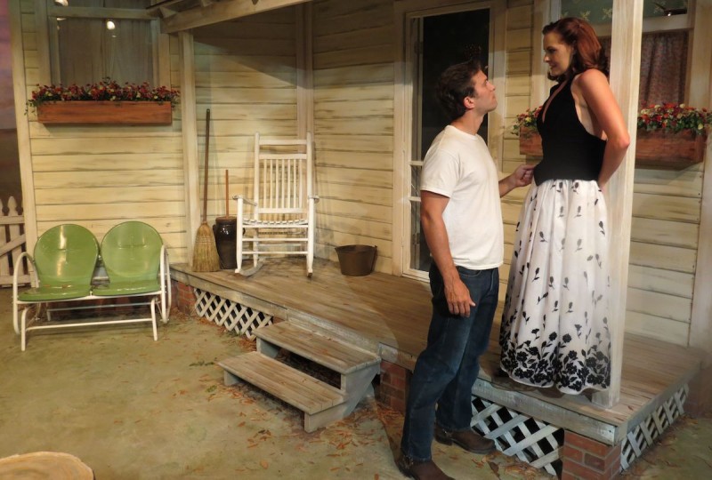 Damon Dennin and Mary Carson Wouters in 'Picnic' at Melbourne Civic Theatre. Photo by Pam Harbaugh.