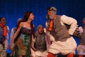 Allison Lachnicht and Alvin Jenkins as Ariel and Scuttle in Titusville Playhouse's production of Disney's "The LIttle Mermaid." Photo by Doug Lebo.