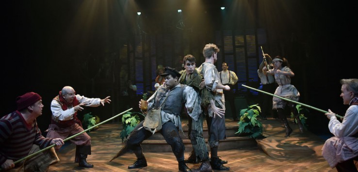 Topher Embrey (Ted), Stephen James Anthony (Peter/Boy); and James Putnam (Prentiss) star in Orlando Shakespeare Theater’s production of the Tony Award Winning musical comedy, Peter and the Starcatcher. Photo by Tony Firriolo.