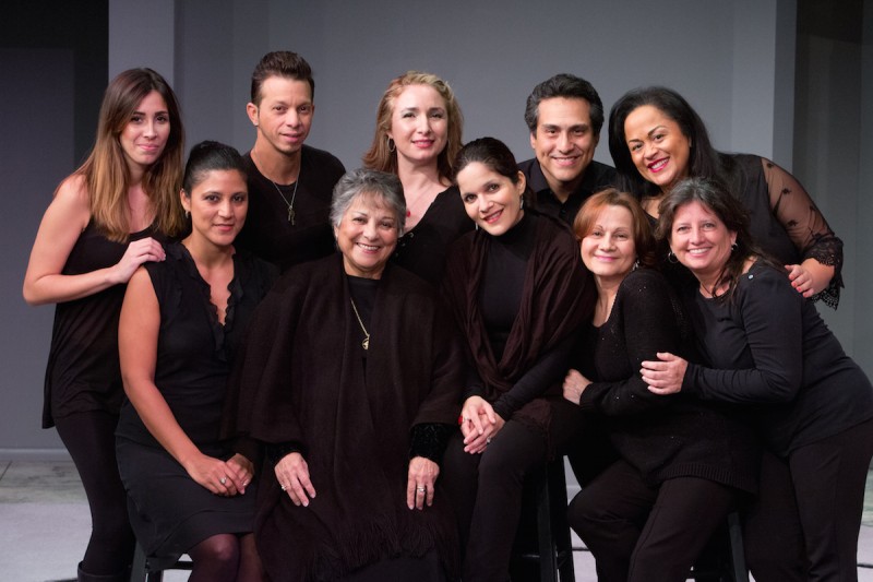 Mad Cow's reading of "Blood Wedding" cast  from left , front row:- Lisa  Morales, Anahilda Garcia, Brenda Lamberty, Aurora Davidowitz, Susi  Rivera; from left, back row -  Gabrielle Ortiz, Aleksander Vargas, Tiki Hagan Noriega ,  Demi Castro, Alina Alcantara. Photo by Tom Hurst