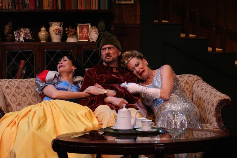 From left: Stacey Logan, Warren Kelly and Susan Cella in Riverside Theatre's production of "Vanya and Sonia and Masha and Spike"