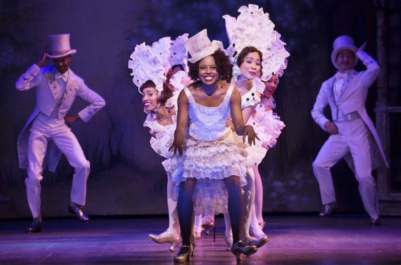 Adrienne Warren and company perform “I’m Just Wild About Harry” in Shuffle Along, or The Making of the Musical Sensation of 1921 and All That Followed, featuring music and lyrics by Noble Sissle and Eubie Blake, book by F.E. Miller and Aubrey Lyles, with a new book and direction by George C. Wolfe and choreography by Savion Glover, at The Music Box Theatre (239 West 45th Street). © Julieta Cervantes