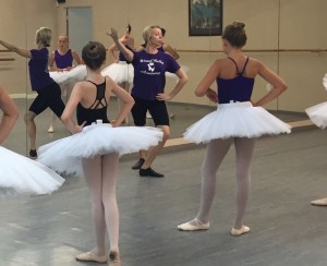 Elena Shokhina with dancers from the Brevard Ballet Academy.
