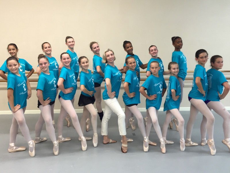 Elena Shokhina with dancers from the Brevard Ballet Academy.