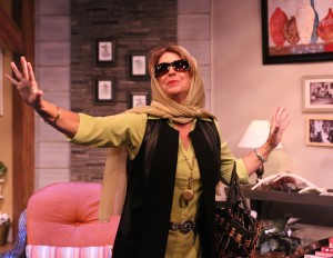 Sally Contess as Masha in Melbourne Civic Theatre's production of "Vanya and Sonia and Masha and Spike." Photo by Max Thornton.