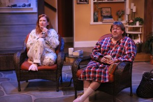 Christina Lafortune and Alan Selby as Sonia and Vanya in Melbourne Civic Theatre's production of "Vanya and Sonia and Masha and Spike." Photo by Max Thornton.