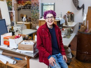 China Marks, pictured in her studio, will speak about her works in the new Foosaner Art Museum exhibition at 10:30 a.m. Saturday, Oct. 22 at Foosaner’s Harris Auditorium. This is a detail of a photo by Kyoung Park.