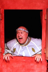 Rob Dickman is Pseudolus in MCT's production of A FUNNY THING HAPPENED ON THE WAY TO THE FORUM. Photo by Max Thornton