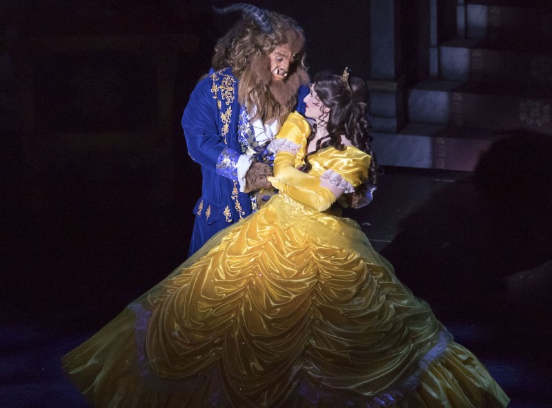 Benjamin Cox and Dominique Solano in "BEAUTY AND THE BEAST" at Cocoa Village Playhouse. photo by Goforth Photography.