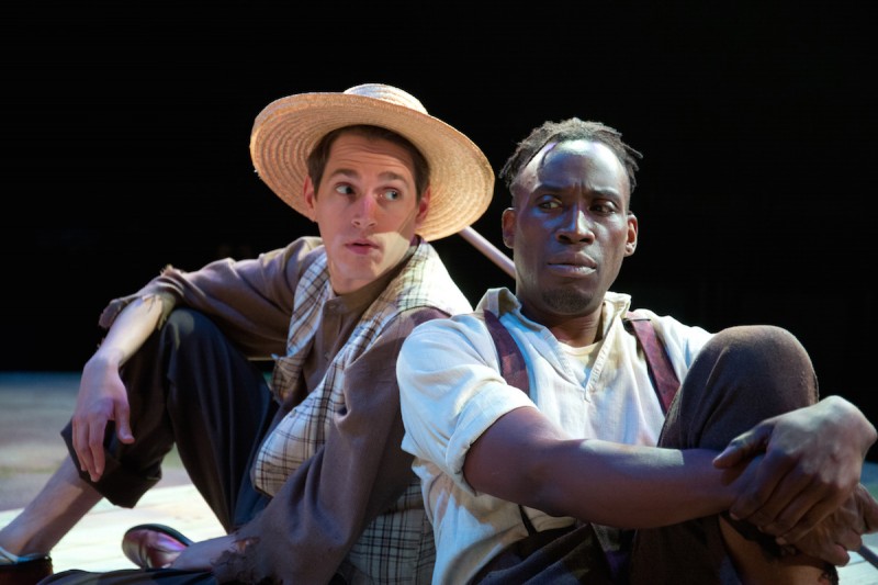 Jeffrey Todd Parrott and Clinton Harris in BIG RIVER at Mad Cow Theatre. Photo by Tom Hurst.