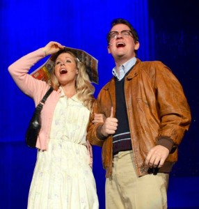 Kristen Sellers and Kyle McDonald as Janet and Brad in ROCKY HORROR SHOW