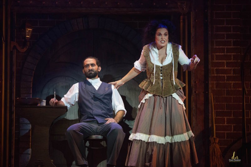 Joshua Doyle and Shane Frampton in SWEENEY TODD at the Henegar Center. Photo by Dana Neimeier