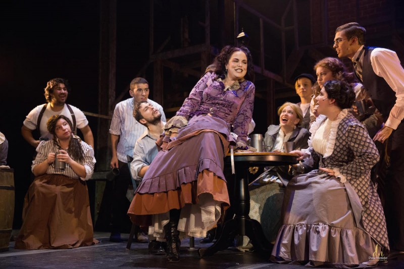 Shane Frampton as Mrs. Lovett in SWEENEY TODD at the Henegar Center. Photo by Dana Neimeier