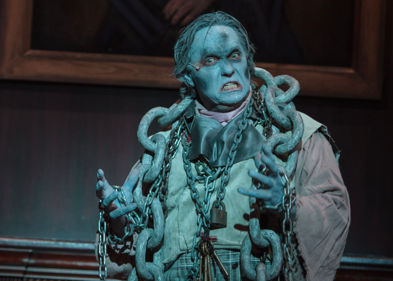 Sam Henderson is Jacob Marley in A CHRISTMAS CAROL at Cocoa Village Playhouse. Photo by Jonathan Goforth.