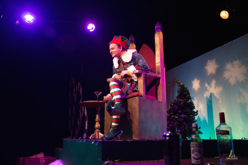 BeeJay Aubertin Clinton as Crumpet the Elf in the Henegar Center's THE SANTALAND DIARIES. Photo by Dana Niemeier